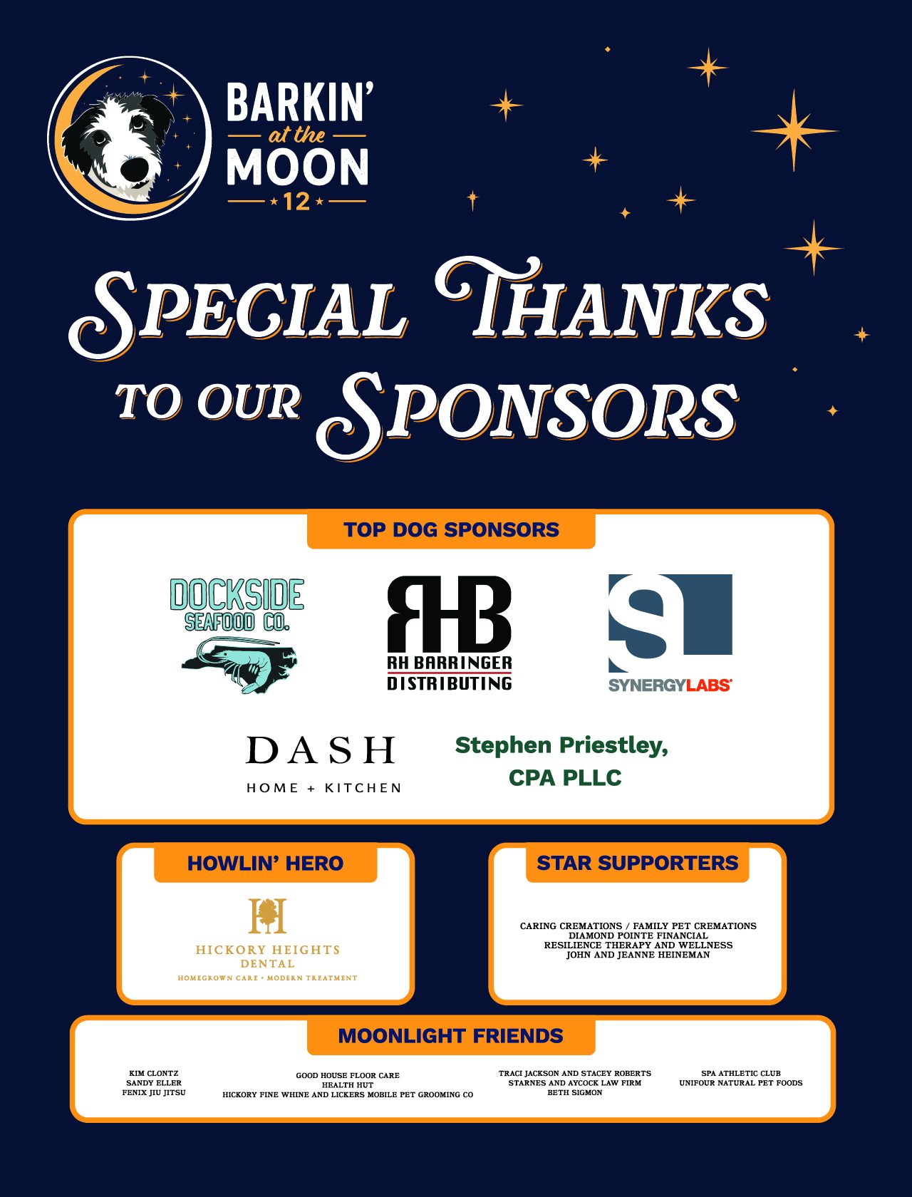 Thank you image listing our sponsors